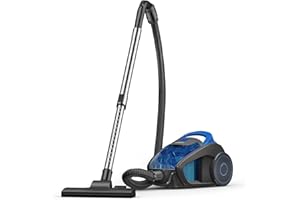 Aspirateur Traîneau Sans Sac Puissant 1200W, Aspiration 15000PA, Câble 5m, Buse Spéciale à Ions Négatifs Anti-Acariens, Silencieux et Compact pour Sols Durs, Tapis, Canapés et Poils d'Animaux (1,5L)