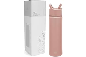 Simple Modern Water Bottle with Straw Lid Vacuum Insulated Stainless Steel Metal Thermos Bottles | Reusable Leak Proof BPA-Free Flask for Gym, Travel, Sports | Summit Collection | 22oz, Mauve Me