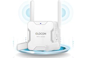 ‎QLOCOM QLOCOM 2025 Neuestes WLAN Verstärker 1200Mbit/s WiFi Repeater, Dualband 5GHz & 2.4GHz WLAN Repeater mit LAN/WAN Port, WiFi Internet Verstärker Kompatibel Allen WLAN Geräten