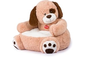 PALMITESSA Poltrona Bambini 2 Anni Poltroncina per Bambini Gatto o cane Peluche, Sedia per Bambini, Comoda e Legger Per Bambini 12+ Mesi,Beige (Cane)