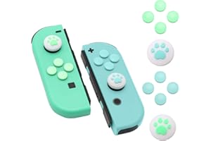 HEATFUN Capuchons de Pouce pour Interrupteur, Motif Empreintes de Pattes pour Interrupteur, thème Animal Crossing New Horizons