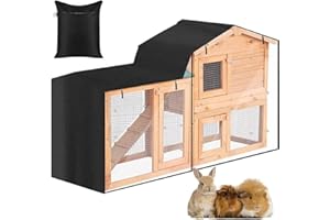 Skyour Triangle Rabbit Hutch Cover Indoor Outdoor Heavy Duty Waterproof Rabbit Guinea Pig Animal Hutch Dust Cover Pet House Bunny Poultry Cage Covers (57.9x20.5x33.9in)