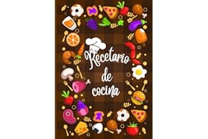 Recetario de cocina: cuaderno para escribir 125 recetas favoritas, formato A4, libro de recetas en blanco para rellenar, libreta de recetas personalizable