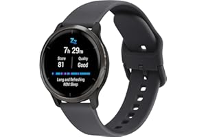Vancle Pasek do zegarka Garmin Venu 2 dla kobiet i mężczyzn, 22 mm, silikonowy, sportowy pasek do zegarka Garmin Vivoactive 4 / Forerunner 255 Music 46 mm