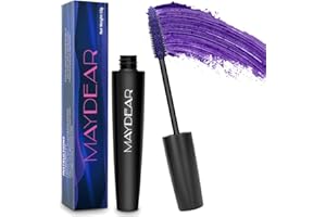 Maydear Máscara de pestañas, resistente al agua, duradera, a prueba de manchas, voluminosa y encantadora, violeta