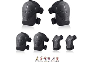 NEOVSUNY Ginocchiere per bambini, protezione in linea 6 in 1, protezioni per bambini, set di protezioni regolabili con ginocchiere, gomitiere e polsiere, per scooter, skateboard, sci, ciclismo