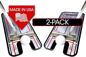 EyeLine Golf Putting Alignment Mirror, Mirror Size 12 x 6 Inches, As Seen on PGA Tour, Made in USA. Use Outdoors or on Indoor Putting Mat,(Pack of 2)