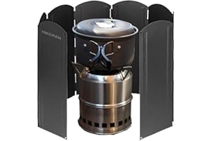 ANLOXIMT 50cm Pare-brise Réchaud Camping Pliable À 8 Assiettes, Pare-brise Brûleur Camping, Pare-brise Réchaud À Gaz Camping Avec Sac À Cordon Pour Le Camping, Le Pique-nique, La Randonnée, La Cuisine