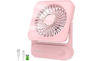 AJGVQ Ventilatore da Tavolo, 3 Velocità Ventilatore USB Ricaricabile di 2000mAh Batteria, Piccolo ma Potente, Ventilatore Scrivania Silenzioso, Ventilatore Portatile per Viaggio, Interno, Esterno, Regalo