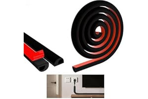 AIDEHUAKEJI Mini Cable Trunking, Flexible Self Adhesive Trunking for Electric Cables, Soft PVC Side Opening Cable Wire Cover, Cable Hiders for Wall Mounted TV, Hide Wires on Wall and Floor (Black, 3m)