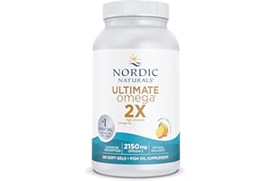 Nordic Naturals, Ultimate Omega 2X, 2150 mg di Omega-3, Olio di Pesce con EPA e DHA, 120 Capsule morbide, Gusto Limone, Testato in Laboratorio, Senza Soia, Senza Glutine, Non OGM