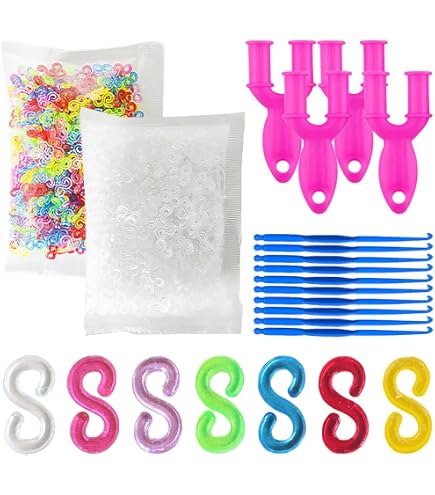 1000 Clip A S Colorate Per Bracciali - Connettori In Resina Con 2 Strumenti A Y E 4 Uncinetti, Per Gioielli Fai Da Te - 4
