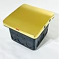 Melfi SS Pop-Up Floor Socket with Box – 13A Universal Power & Data Outlet for Effortless Access in Offices, Conference Rooms, Homes, and Industrial Spaces (Satin Gold Universal Socket)