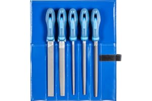 ‎PFERD PFERD 532 WR 200 H 2 Werkstattfeilen-Set in PVC-Rolltasche, 5 Feilen, Kreuzhieb H2, 200mm, 11800532 - für universelle Schrupp- und Schlichtarbeiten geeignet