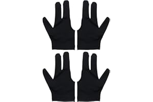 Gants de Billard,Billard Accessoires,Gants de Billard，4 Pièces，Le Noir，Convient pour Une Utilisation Lors de la Lecture de Billard