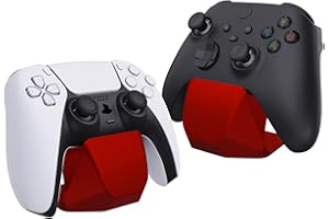 PlayVital Supporto Controller per ps5,Porta Joystick per ps4,Stand Base per Xbox Series/One X S per Nintendo Switch Pro Controller-Rosso Scarlatto