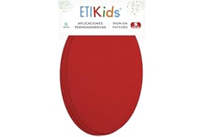 HABERDASHERY ONLINE 6 rodilleras color Rojo termoadhesivas de plancha. Coderas para proteger tu ropa y reparación de pantalones, chaquetas, jerseys, camisas. 16 x 10 cm. RP5