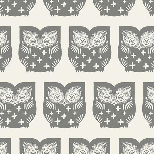 OWL FABRIC - Grey AG57 - By Art Gallery - By 0.5 Metre - 100% Cotton (AG57 Owls Grey)