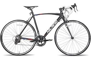 HILAND Road Bike 700c Racing Bike City Commuter Bicycle with 14 Speeds Drivetrain 60cm Black，White