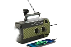 SOLARBABY Radio solare di emergenza, con torcia a LED, allarme SOS AM/FM, con batteria da 4000 mAh, per la ricarica di emergenza di smartphone 096