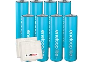 Kraftmax Zestaw 8 baterii litowo-jonowych AA Panasonic Eneloop do myszy bezprzewodowych/telefonów