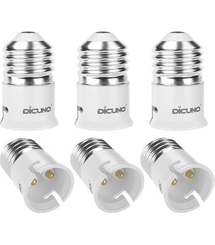 Kwmobile Lot De 4 Adaptateurs Douille B22 Vers E27 - Convertisseur Ampoule Baïonnette Pour LED Et Halogène