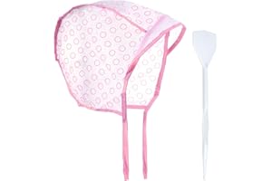 LIQWEI Czepek na pasemka z haczykiem z tworzywa sztucznego, regulowany czepek do podkreślenia, koloryzujący, czepek do włosów, czepek do włosów, z otworami do fryzur salonowych (różowy)