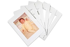 LAFOMUKEA 10 Pieces White Picture Mounts, Picture Mounts for Frames, Photo Mounts 7x5 Inch Picture Mats for 6x4 Inch Image Photo Frames Inside Aperture Card for Paintings Photo Artwork