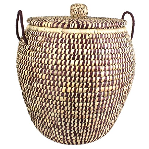 spécifications PANIER À LINGE « MÉDITERRANÉEN » À COUVERCLE 50 CM x 60 CM - FAIT MAIN - FAIR TRADE