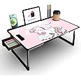 Foldable Wooden Mini Laptop Table for Bed, Study Table with Drawer, Tablet/Mobile Holder for Kids & Adults->> (B-UNICORN COTTED)