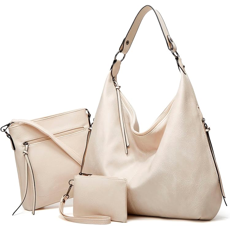 Gewebte Damen-Handtasche Set – 2-teilige Umhängetasche Mit Kleiner Clutch Im Braunen Web-Look