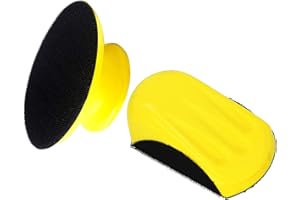 VIBRATITE 125mm Rund und Maus Handschleifblock, 5 zoll Schleifklotz Klett für DIY Holzbearbeitung, Möbelrestaurierung, Automobilkarosserie, Schleifpad Haken und Schlaufen Rückplatte, 2 Stück