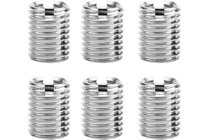 LOKXMVE 6 inserti filettati M8 su M6, adattatore filettato in acciaio inox, filettatura interna M6 X 1 e filettatura esterna M8 X 1,25, inserto filettato autofilettante per automobili dispositivi meccanici