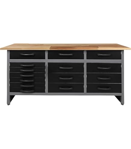 Küpper Werkbank 240cm Mit 6 Schubladen - Massive Buchenplatte, 300kg Traglast