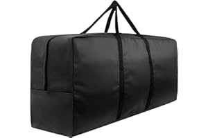 WIDESMILE Garden Cushion Storage Bag 173x76x51cm 420D Outdoor Storage Bags Waterproof Extra Large Cushion Cover Christmas Tree Storage Bags with Zipper Handles for Furniture Cushion Xmas Tree Black
