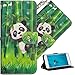 Produktbild COTDINFOR Nokia 7 Plus Hülle für Geschenk Lederhülle 3D-Effekt Painted Kartenfächer Schutzhülle Protective Handy Tasche Schale Standfunktion Etui für Nokia 7 Plus Climbing Bamboo Panda YX.