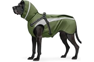 Oslueidy Hund Regenmantel wasserdichte Regenmäntel für Hunde Regenjacken mit Kapuze Haustier Regen Poncho Mantel für kleine mittlere große Hunde Welpen S-XXL (Grün, M)
