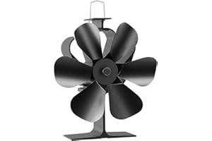 Miaton Log Burner Fan | 6-Blade Stove Fans Log Burners | Fire Fan Wood Burner Fans Heat Powered Silent Operation | Fan for Wood Burning Stove | Fireplace Accessories Tools