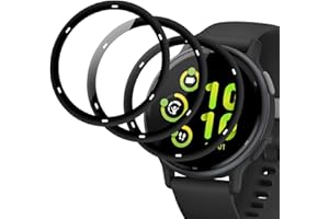 TIANXUAN 3 Pack Screen Protector for Garmin Vivoactive 5 Ultra Clear HD Tempered Glass Protective Film 3D Full Coverage 9H Hardness Anti-Shatter Scratch Resistant NO-Bubble Anti-Oil Touch Sensitive Black