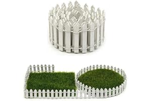 PiniceCore Jardin Fée Miniature Kit Bois Clôture Terrarium Maison de poupée de Bricolage Accessoires Décor Blanc 90X5cm