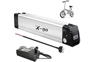 X-go Batteria per Bicicletta Elettrica 48V 13Ah Li-Ion a Ioni di Litio per Motori da 250W 350W 500W 750W E-Bike Pedelec Bici Elettrica Silverfish + Caricabatterie (48V 13Ah 4port)