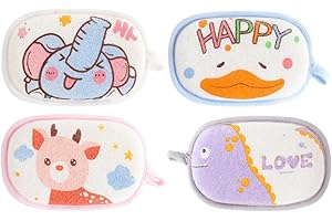 PBAHAUP Éponges Hydrophiles, 4 pièces Éponges de Bain pour Bébés, Enfants et Nouveau-Nés, Éponge de douche douce en coton pour bébé, pour la Toilette Quotidienne et L'Hygiène du Bébé