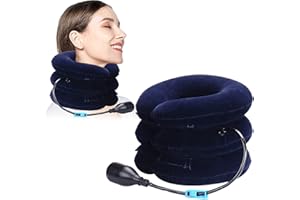 TRUUME Cervical Neck Traction Device, Hals Zugvorrichtung, Nackenstütze, Nackenbandage für Nackenschmerzen und Unterstützung, für die Entlastung der Halswirbelsäule Druck, Blue