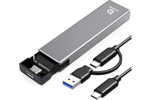 Xiaobi Boîtier SSD M.2 NVMe, USB 3.2 Gen 2 10Gbps Boitier NVMe Externe Adaptateur SSD M.2 NVMe PCIe M-Key/M+B Key 2230 2242 2260 2280 SSD Compatible avec iPhone MacBook Windows Linux UASP et Trim Gris