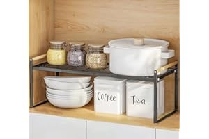 HGYZE - Mensola in acciaio al carbonio per cucina, bagno, dispensa, ufficio, camera da letto; robusta mensola impilabile per aggiungere spazio al piano di lavoro o negli armadietti (nero, 51*21*20)