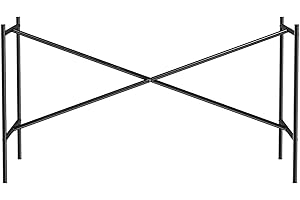 ‎MODULOR Modulor Tischgestell E2, idealer Besprechungstisch (72 x 70 x 135 cm) mit mittiger Kreuzstrebe, Unterbau ohne Tischplatte für Schreibtisch, schwarz