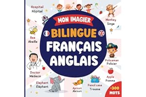 Mon imagier Bilingue Français Anglais: Apprendre l'Anglais | Imagier Coloré avec 300 Mots Joliment illustrés et 18 Thèmes Amusants | Mots de La Vie de ... Jours | Pour les Enfants et les Débutants.