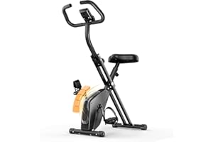 Dskeuzeew Vélo D’Appartement Pliable, Velo d Appartement avec Moniteur LCD et Mesure du Pouls Manuel, Vélo D'exercice Magnétique de Niveau 16 Avec Siège Confortable, Peu Encombrant