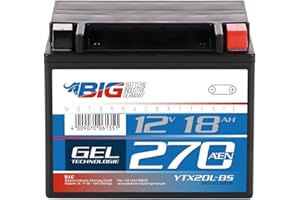BIG Motorradbatterie YTX20L-BS GEL 12V 18Ah 270A/EN GTX20L-BS CTX20L-BS Outlander
