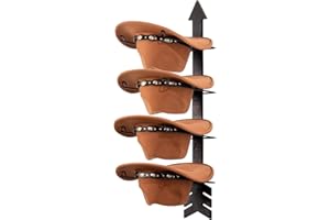 Erogeen Cowboy Hat Rack for 4, Holder With Rustic Arrow Wood Board, Western Decor Hanger Organizer for Wall (1 Pack)